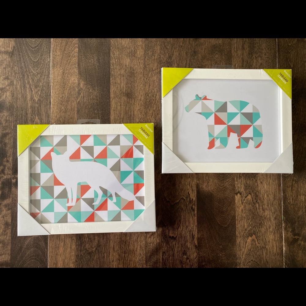 Animal Fox and Bear Canvas Frame Pictures